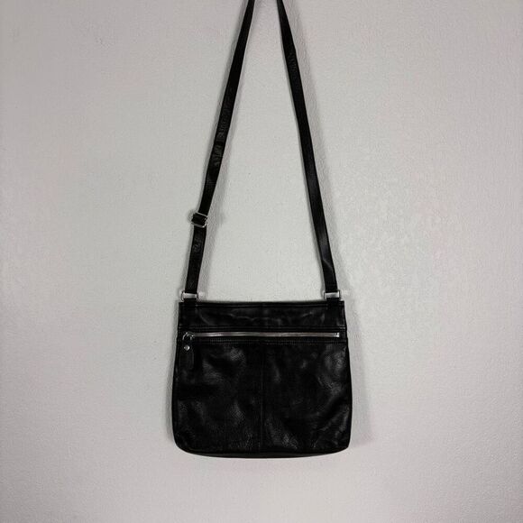 Margot Black Leather Crossbody Purse Medium Sized - Picture 1 of 11